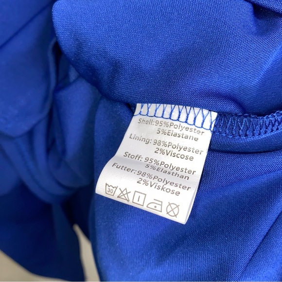 NWT Grace Karin Women’s Small Blue Wrap Long sleeve  Top With Tie Around Waist - Picture 8 of 14